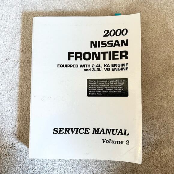 Nissan Frontier 2000 Factory Service Manual Volume 1-4 Shop Repair Original Set - Picture 4 of 6